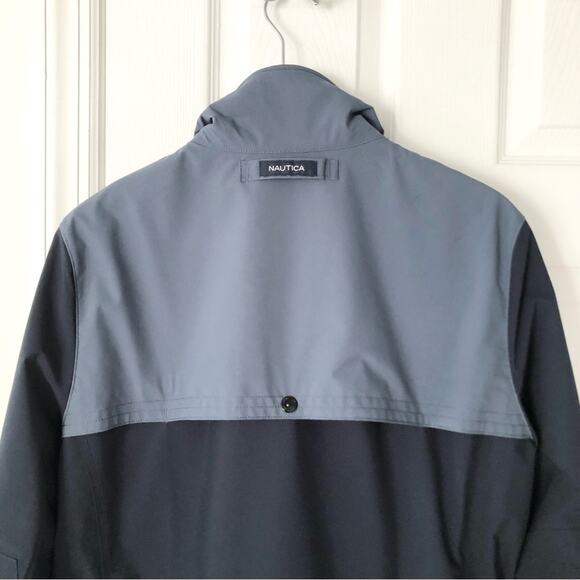 Nautica Men’s Blue Colorblock High Windbreaker Anorak Zip Up Jacket NWT Small - Picture 7 of 13
